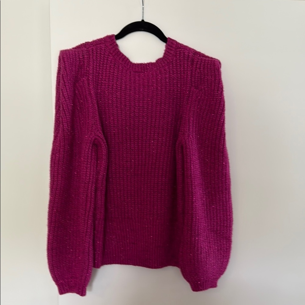 NWT Scoop Women's Soft Tinsel Sweater with Shoulder Detail Size M - Picture 4 of 6